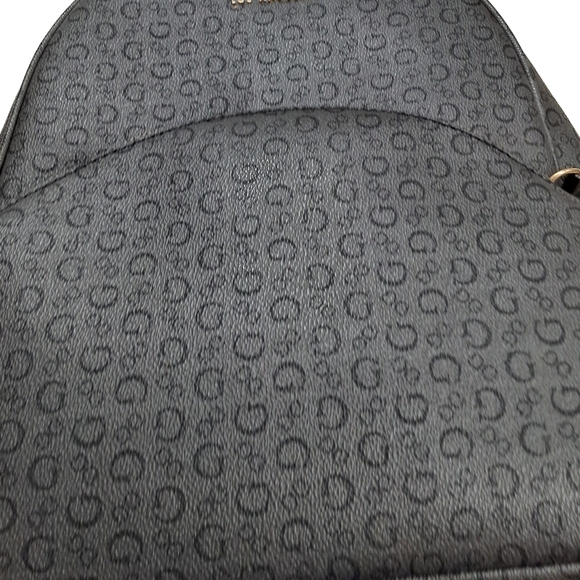 Guess Charcoal/Brown Monogram Backpack Adjustable Shoukder Straps - Picture 11 of 11